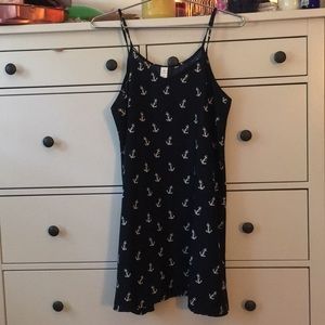 Navy Blue Anchor Swing Dress